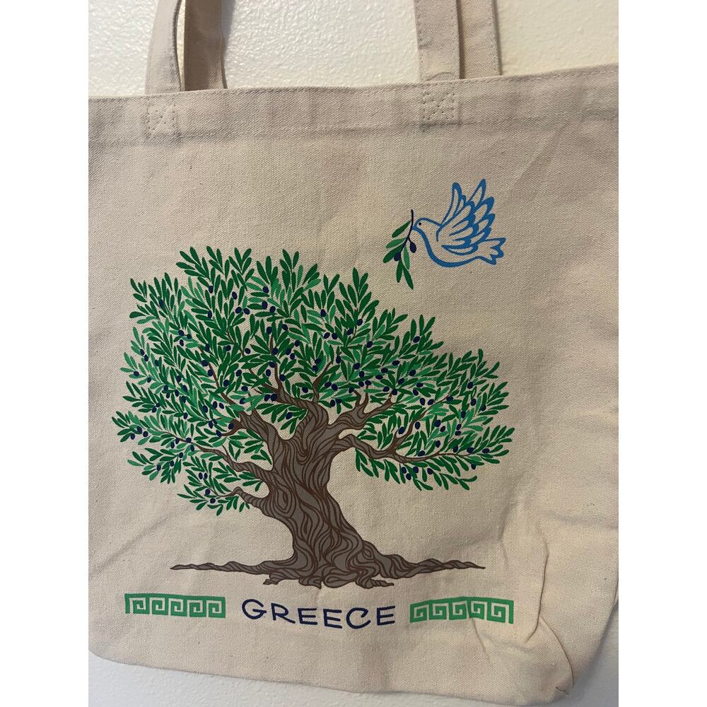 Greece Olive Tree Canvas Tote Bag - NEW with Tags